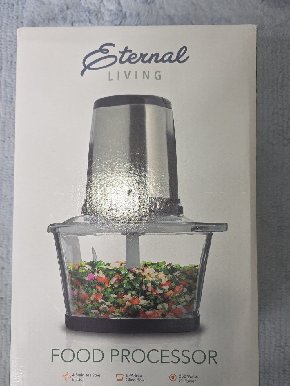 New Silver & Clear Food Processor